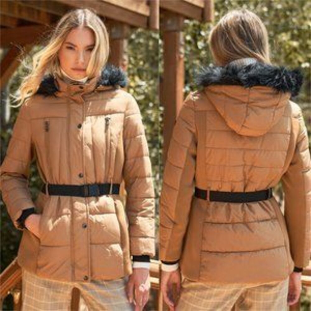 Belted Puffer Jacket - Picture 3 of 6